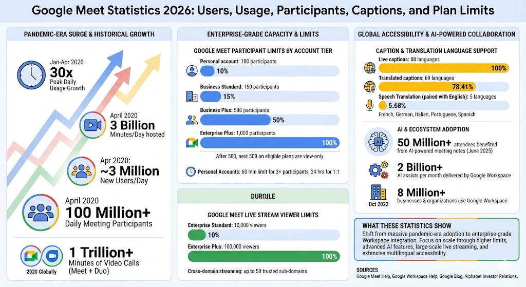 Google Meet statistics